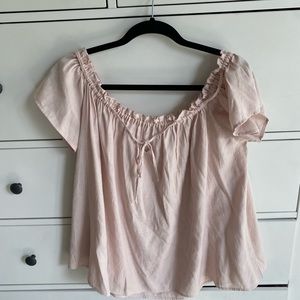 Off the shoulder pink top